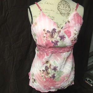 CBCH/SEI sheer spaghetti strap evening tank top